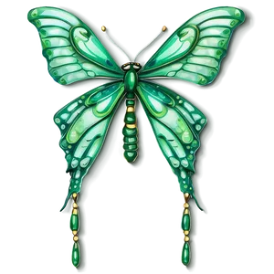 Emerald Winged Butterfly Illustration Png Yjc74 PNG Image