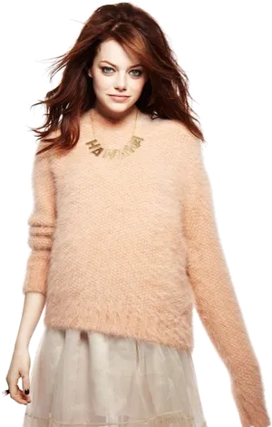 Emmain Peach Sweaterand Tulle Skirt PNG Image