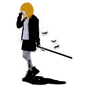 Emo Girl Silhouette PNG rcv PNG image with transparent background