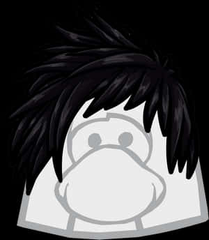 Emo Hairstyle Cartoon Character PNG