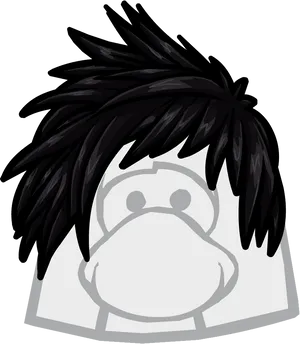 Emo Hairstyle Cartoon Character PNG Image