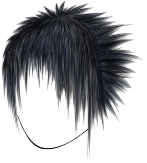 Emo Hairstyle Illustration PNG Image