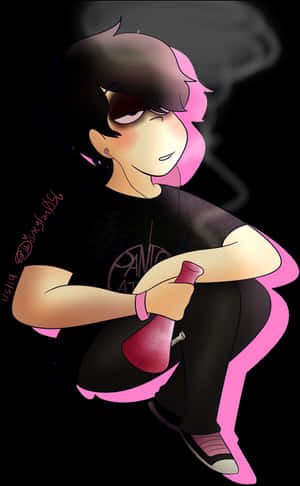 Emo Styled Animated Character PNG