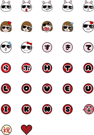 Emoji_ Collection_with_ Sunglasses PNG Image