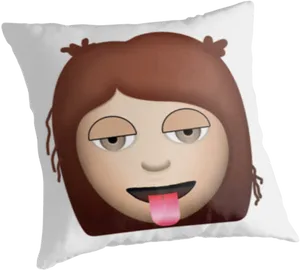 Emoji Cushion Design Tongue Out PNG Image