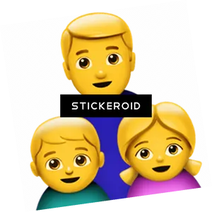 Emoji Family Trio Stickeroid PNG Image