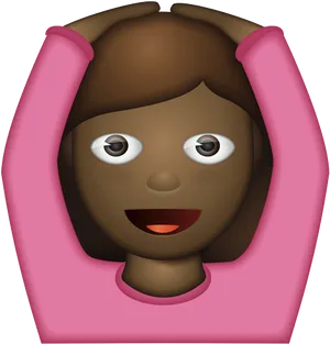 Emoji Girl Holding Head In Hands PNG Image