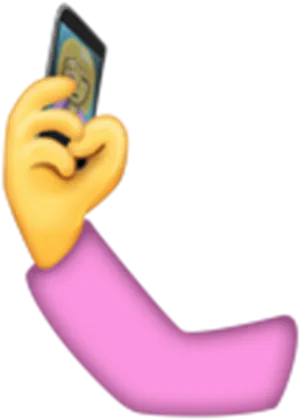 Emoji_ Hand_ Holding_ Phone PNG Image