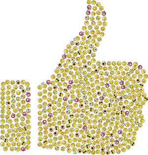 Emoji Thumbs Up Mosaic Art PNG Image