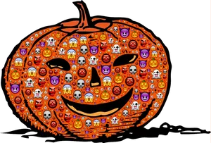 Emojis Inspired Halloween Pumpkin PNG Image