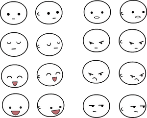 Mix And Match Facial Expressions Clip Arts - Black And White Facial Expression Clipart, HD Png Download PNG image with transparent background