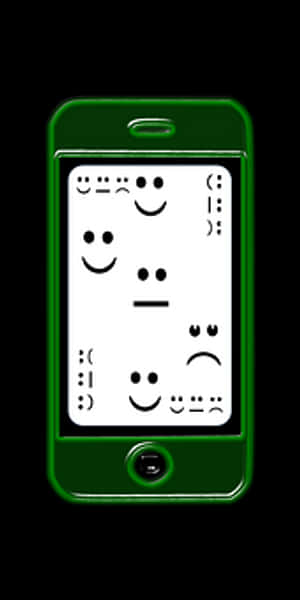 Emoticon Display Green Phone PNG image with transparent background