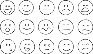 Emoticon Expressions Grid PNG Image