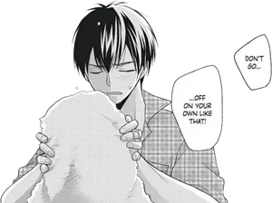 Emotional Manga Scenewith Tears PNG Image