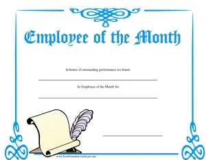 Employeeofthe Month Certificate Template PNG Image