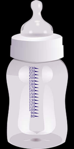 Empty Baby Bottle Illustration PNG image with transparent background