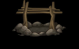 Empty Campfire Pit Illustration PNG with transparent background