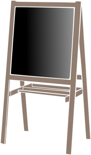 Empty Chalkboard Standing Easel PNG Image