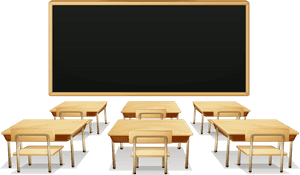 School Classroom With Blackboard And Desks Png Clipart - Classroom Backgrounds For Powerpoint, Transparent Png PNG image with transparent background