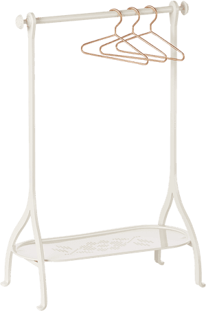 Maileg Clothes Rack With 3 Hangers In Off White, HD Png Download PNG