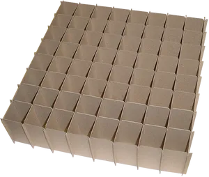 Empty Egg Carton Grid Structure PNG Image