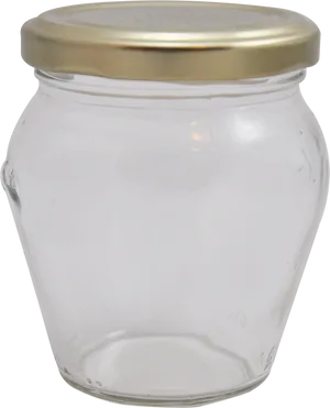 Empty Glass Jarwith Gold Lid PNG Image