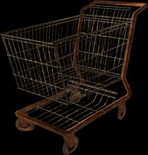 Empty Metal Shopping Cart PNG