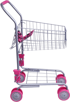Empty Shopping Cartwith Pink Accents PNG image with transparent background