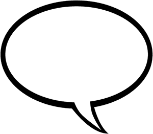 Empty Speech Bubble Outline PNG image with transparent background