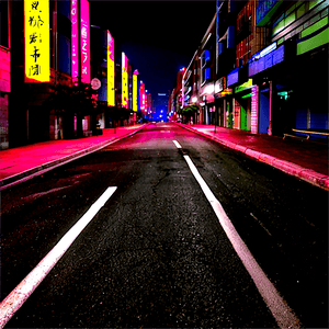 Empty Street Night PNG dwg7 PNG image with transparent background