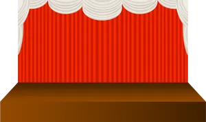 Empty Theater Stage Curtains Illustration PNG Image