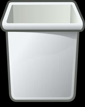Empty White Trash Can Icon PNG with transparent background