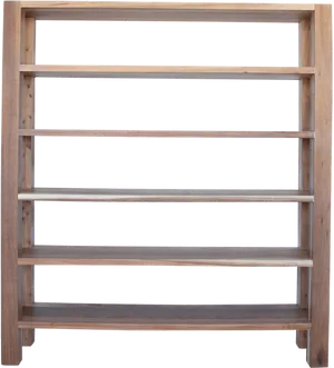 Empty Wooden Bookshelf PNG Image