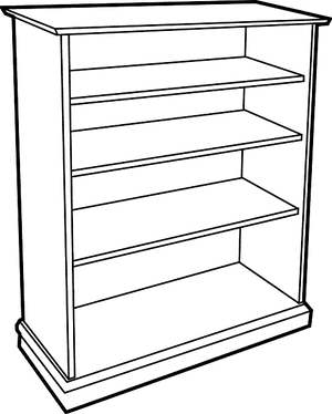 Transparent Bookshelf Png - Shelf Clipart Black And White, Png Download PNG image with transparent background