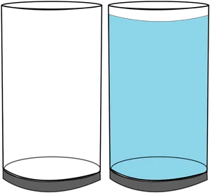 Emptyand Full Glass Cylinders PNG Image