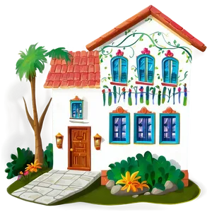 Encanto House Illustration Png Erk PNG Image