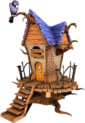 Enchanted Fantasy Treehouse PNG Image