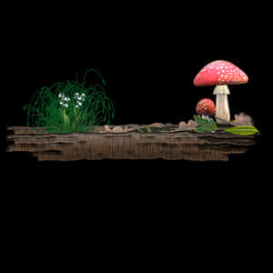 Enchanted Forest Mushrooms PNG with transparent background