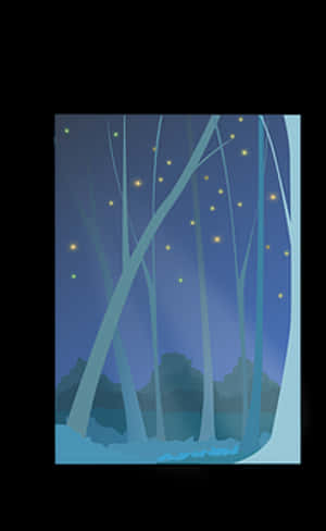 Enchanted Forest Night Scene PNG image with transparent background