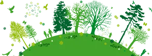 Enchanted Forest Silhouette PNG Image