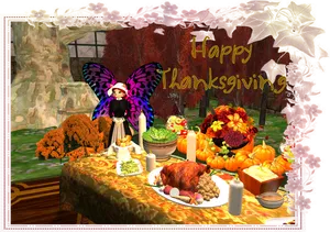 Enchanted Forest Thanksgiving Celebration PNG Image