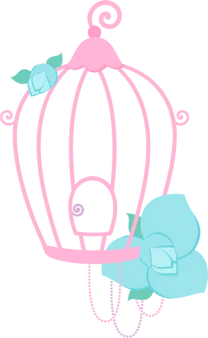 Enchanted Garden Birdcage PNG Image