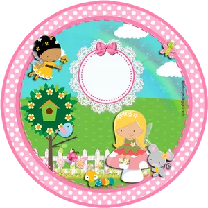 Enchanted Garden Childrens Frame PNG Image