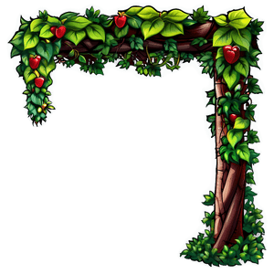 Enchanted Vine Frame PNG image with transparent background
