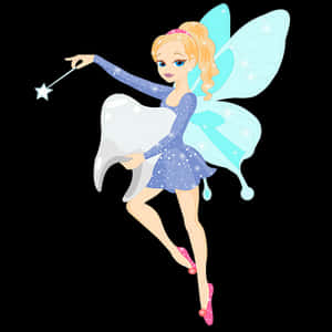 Enchanting Blue Fairywith Wand PNG image with transparent background