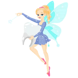 Enchanting Blue Fairywith Wand PNG Image