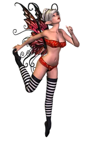 Enchanting Striped Fairy PNG Image