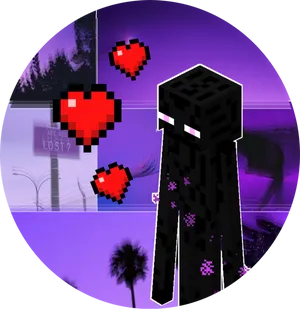 Endermanin Purple Dimension PNG Image