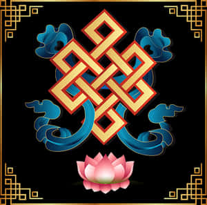 Endless Knot Lotus Vector Art PNG image with transparent background