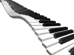 Endless Piano Keyboard Wave PNG Image